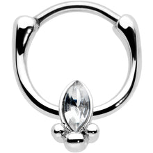 Load image into Gallery viewer, 16G 5/16 Clear Gem Deco Oval Cartilage Clicker