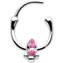Load image into Gallery viewer, 16G 5/16 Pink Gem Deco Oval Cartilage Clicker