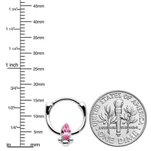 Load image into Gallery viewer, 16G 5/16 Pink Gem Deco Oval Cartilage Clicker