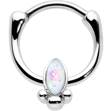 Load image into Gallery viewer, 16G 5/16 White Faux Opal Deco Oval Cartilage Clicker