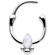 Load image into Gallery viewer, 16G 5/16 White Faux Opal Deco Oval Cartilage Clicker