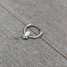 Load image into Gallery viewer, 16G 5/16 White Faux Opal Deco Oval Cartilage Clicker