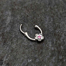 Load image into Gallery viewer, 16G 5/16 Pink Gem Sweetheart Flower Cartilage Clicker
