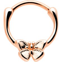 Load image into Gallery viewer, 16G 5/16 Rose Gold Tone Simple Textured Butterfly Cartilage Clicker