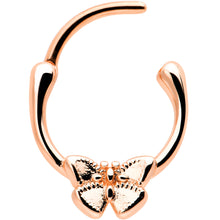 Load image into Gallery viewer, 16G 5/16 Rose Gold Tone Simple Textured Butterfly Cartilage Clicker