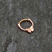 Load image into Gallery viewer, 16G 5/16 Rose Gold Tone Simple Textured Butterfly Cartilage Clicker