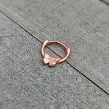 Load image into Gallery viewer, 16G 5/16 Rose Gold Tone Simple Textured Butterfly Cartilage Clicker