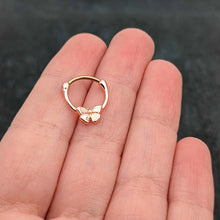 Load image into Gallery viewer, 16G 5/16 Rose Gold Tone Simple Textured Butterfly Cartilage Clicker