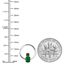Load image into Gallery viewer, 16G 3/8 Poison Green Bottle Glow in the Dark Hinged Segment Ring
