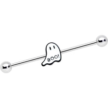 Load image into Gallery viewer, 14G Halloween White Ghost Glow in the Dark Industrial Barbell 38mm