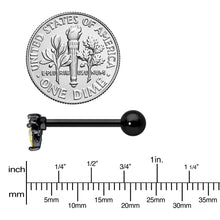 Load image into Gallery viewer, Clear Yellow Gem Black Butterfly Barbell Tongue Ring