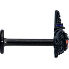 Load image into Gallery viewer, 16G 5/16 Black Halloween Witch Smiling Spider Labret Monroe Tragus