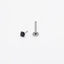 Load image into Gallery viewer, 16G 5/16 Black CZ Gem ASTM F-136 Implant Grade Titanium Hex End Labret Tragus