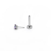 Load image into Gallery viewer, 16G 5/16 Vitrail CZ Gem ASTM F-136 Implant Grade Titanium Hex End Labret Tragus