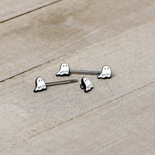 Load image into Gallery viewer, 14G 9/16 Halloween Ghost Glow in the Dark Barbell Nipple Ring Set