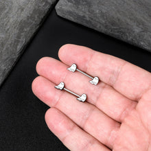 Load image into Gallery viewer, 14G 9/16 Halloween Ghost Glow in the Dark Barbell Nipple Ring Set