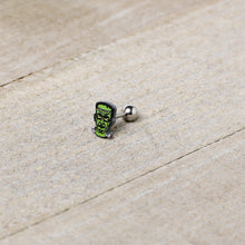 Load image into Gallery viewer, 16G 1/4 Frankenstein Head Green Glow in the Dark Cartilage Earring