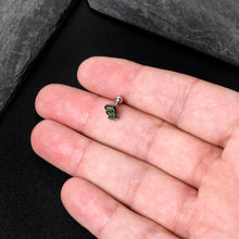 Load image into Gallery viewer, 16G 1/4 Frankenstein Head Green Glow in the Dark Cartilage Earring