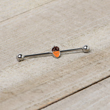 Load image into Gallery viewer, 14G Autumn Acorn Brown Orange Industrial Barbell 38mm