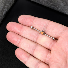Load image into Gallery viewer, 14G Autumn Acorn Brown Orange Industrial Barbell 38mm