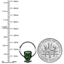 Load image into Gallery viewer, 16G 3/8 Frankenstein Head Green Glow in Dark Hinged Segment Ring