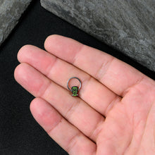 Load image into Gallery viewer, 16G 3/8 Frankenstein Head Green Glow in Dark Hinged Segment Ring