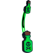 Load image into Gallery viewer, Green Poison Bottle Glow in the Dark Halloween Double Mount Belly Ring