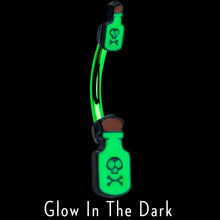 Load image into Gallery viewer, Green Poison Bottle Glow in the Dark Halloween Double Mount Belly Ring