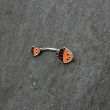 Load image into Gallery viewer, Autumn Acorn Face Brown Fall Double Mount Belly Ring