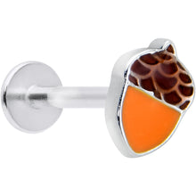 Load image into Gallery viewer, 16G 5/16 Autumn Acorn Orange Brown Labret Monroe Tragus
