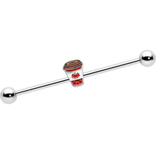Load image into Gallery viewer, 14G Sweet Pumpkin Latte Thanksgiving Industrial Barbell 38mm