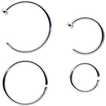 Load image into Gallery viewer, 20G 12 Pack ASTM F-136 Implant Grade Titanium Hoop Nose Ring Septum Cartilage Ear Hoop Earring Set