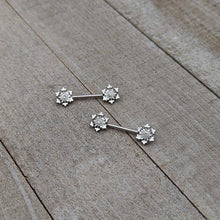 Load image into Gallery viewer, 14G 9/16 Clear Gem Filigree Winter Snowflake Nipple Ring Set