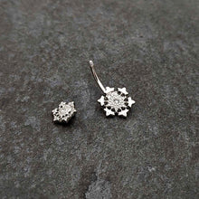 Load image into Gallery viewer, Clear Gem Filigree Winter Snowflakes Double Mount Belly Ring