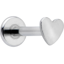 Load image into Gallery viewer, 16G 1/4 Internally Threaded Simple Style Heart Labret Tragus
