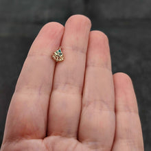 Load image into Gallery viewer, 16G 1/4 Red Gem Gold Tone Deco Holiday Tree Cartilage Earring