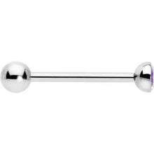 Load image into Gallery viewer, Aurora CZ Gem ASTM F-136 Implant Grade Titanium Threadless Barbell Tongue Ring