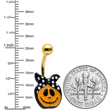 Load image into Gallery viewer, Gold Tone Halloween Country Pumpkin Glow in Dark Belly Ring Set of 3
