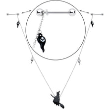Load image into Gallery viewer, 14G 9/16 Creepy Ghosts Witch Halloween Dangle Nipple Chain Set