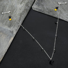 Load image into Gallery viewer, 14G 9/16 Pumpkin Black Cat Moon Bats Dangle Halloween Nipple Chain