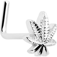 Load image into Gallery viewer, 20G 1/4 Texture Pot Leaf L Shape Nose Ring