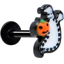 Load image into Gallery viewer, 16G 5/16 Black Halloween Pumpkin Ghost Labret Monroe Tragus