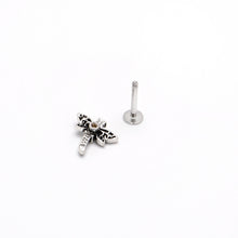 Load image into Gallery viewer, 16G 5/16 Purple Yellow Gem Dragonfly Ornate Labret Monroe Tragus