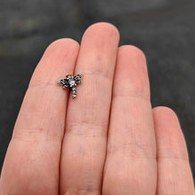 Load image into Gallery viewer, 16G 5/16 Purple Yellow Gem Dragonfly Ornate Labret Monroe Tragus