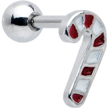 Load image into Gallery viewer, 16G 1/4 Clear Gem Stocking Candy Cane Cartilage Earring Set of 3