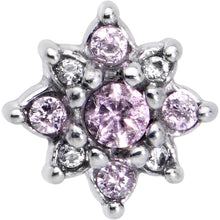 Load image into Gallery viewer, Pink Clear Gem Stylish Snowflake Barbell Tongue Ring
