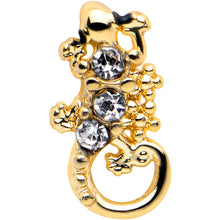 Load image into Gallery viewer, 20G 7mm Clear Gem Gold Tone Luscious Lizard L Shape Nose Ring