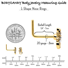 Load image into Gallery viewer, 20G 7mm Clear Gem Gold Tone Luscious Lizard L Shape Nose Ring