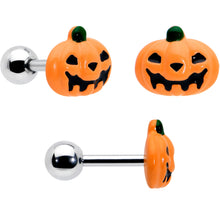 Load image into Gallery viewer, 16G 1/4 Clear Gem Black Scorpion Pumpkin Cartilage Earring Set of 3