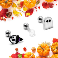 Load image into Gallery viewer, 16G 1/4 Glow in Dark Skull Ghost Halloween Cartilage Set of 3